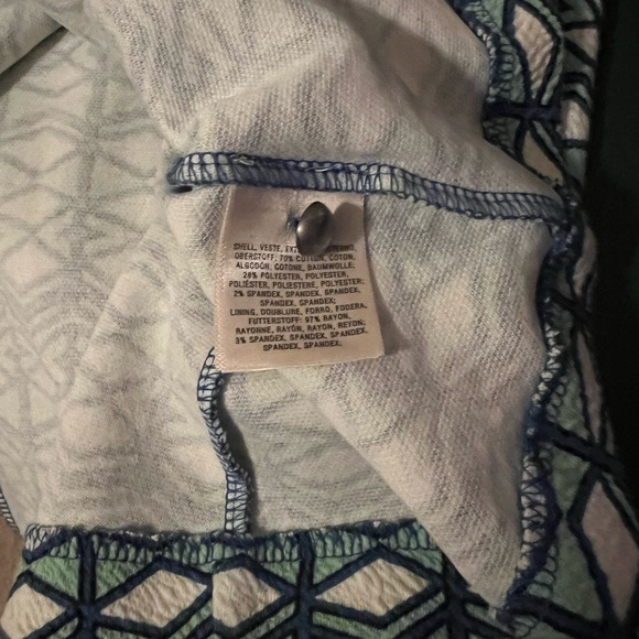 Maeve Anthropologie Double V Dress Women’s 2 Green Blue Textured Geometric - Picture 7 of 7